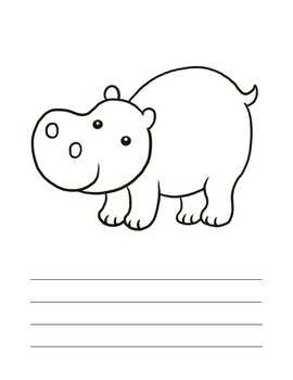 Preview of coloring page animal's for kids cartoon cute chibi kawaii