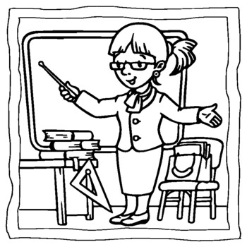 coloring pages for teacher and student (teacher coloring book) by ...