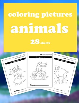 Preview of coloring pictures animals 28 sheets