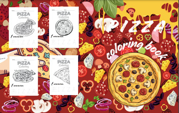 Preview of coloring pizza for children (size 8.5 * 11) (40 pages)