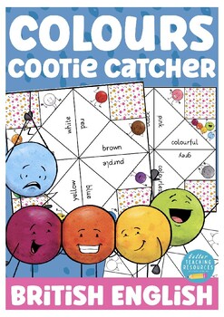 Preview of colours British English cootie catcher game ESL / primary school