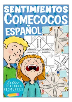 Preview of comecocos Español - sentimientos (feelings) juego de papel Spanish