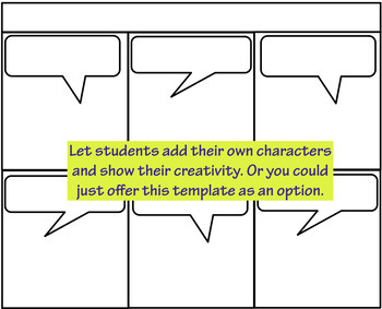 Comic Strip Template for Projects, Dialogue Practice, Creative Writing