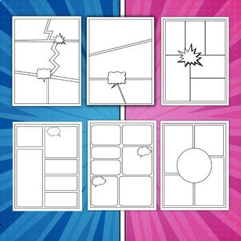 Preview of comic strip template Pages, Comic Book and Graphic Novel Page Templates