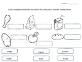 comida food vocabulary spanish cut and paste activity