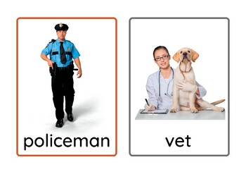 Preview of community helpers flash cards