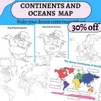 Preview of continents and oceans blank map,world map,world flags( 209 Countries).