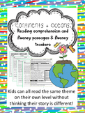continents and oceans fluency and comprehension leveled passages