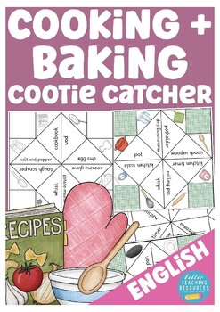 Preview of cooking and baking cootie catcher game ESL / English primary school