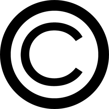 Preview of copyright symbol in flat style. 平面样式的版权符号 símbolo de derechos de autor en estilo