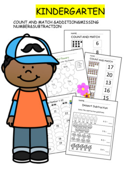 Preview of count and match,addition,color and subtraction,draw and add,missing number