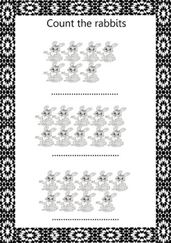 Preview of count the rabbits with Moroccan patterns