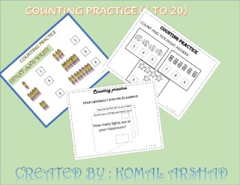 Preview of counting practice (count and write 1 to 20 )