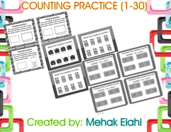 Preview of counting practice task cards ( 0-30)