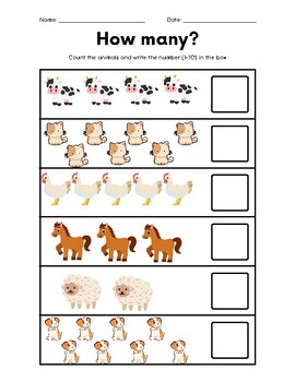 counting worksheet 1-10 by YVONNE LINGLEY | TPT