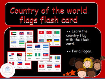Preview of country of the world flags flash card