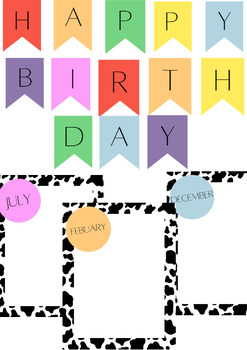 Preview of cow print Happy Birthday Banner