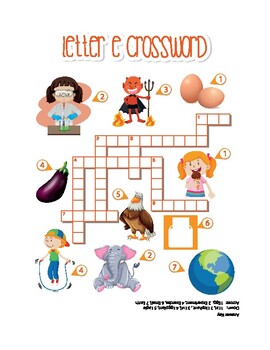 crossword puzzle with pictures by I am a Happy Teacher TPT
