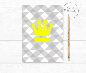 Preview of crown card - king card -  card  for you -birthday -  Ready to print