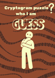 cryptogram puzzle who I am: guess game for kids 8-12