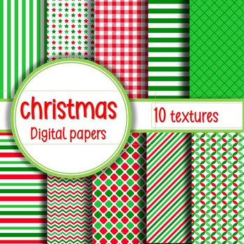 Textured Christmas Scrapbook Paper - 10 JPG