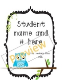 cute owl cover page printable template