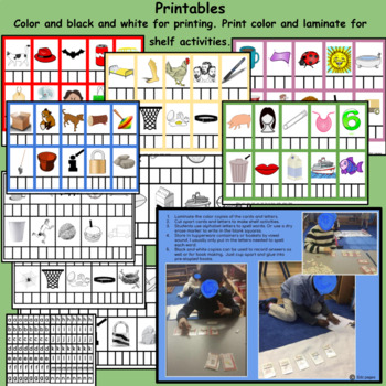 Preview of cvc moveable alphabet cards printables Summer practice