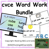 cvce (silent e) Bundle: lesson slides, games, sentences, a