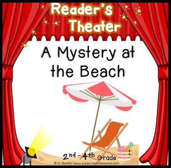 Preview of Readers Theater Scripts Activities 2nd 3rd 4th Grade Beach Mystery Dramatic Play