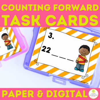 Preview of Counting Forward Task Cards Number Sense 1st Grade Math Review Games Centers