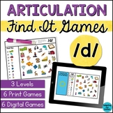 d Articulation Game: /d/ Find It Speech Therapy Activities