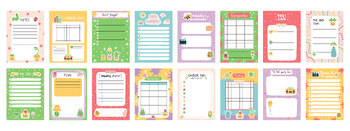 Preview of daily note planners weekly scheduler list note paper organiser sheets