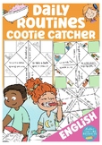 daily routines cootie catcher game ESL / English primary school