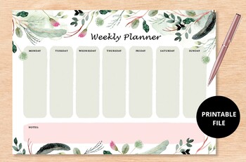 Preview of daily schedule,planner Printable,weekly organiser,Weekly Printable,Daily Schedul