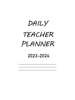 Preview of daily teacher planner 2023 2024