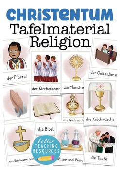 Preview of das Christentum Deutsch Religion Bildkarten (German flash cards)