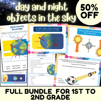 Preview of day and night objects in the sky,day and night worksheets, printable 1st to 2nd