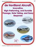 de Havilland Aircraft Passage, Note Taking, and Essay Response