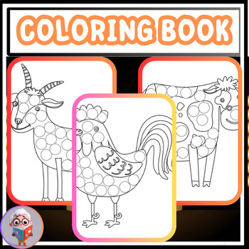 Preview of decorate your farm animals - coloring book