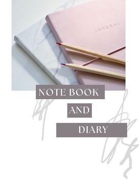 Preview of description Notebook and diary : notebook size 7"x9", 120 pages