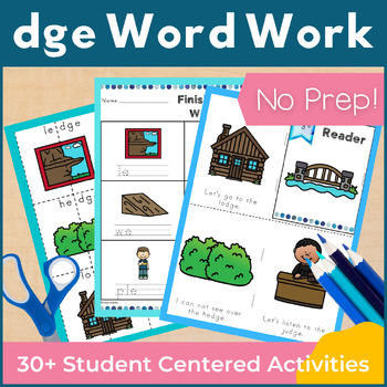 Preview of dge Word Family Word Work and Activities - Digraphs and Trigraphs