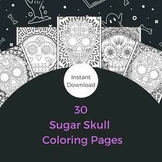 dia de los muertos, Sugar Skulls Coloring Pages, Halloween 