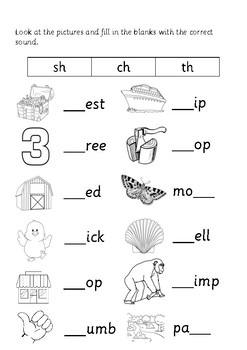 diagraphs sh ch and th sample by Language Shack | TPT