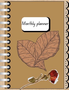 Preview of digital monthly planner