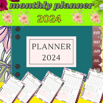 Preview of digital monthly planner 2024