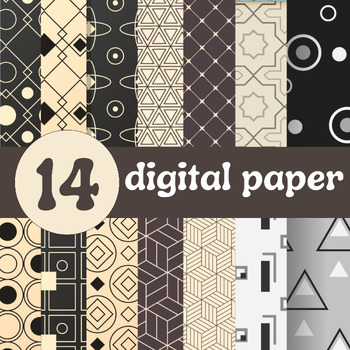 Preview of digital pattern Digital oriental paper, black digital paper, digital paper