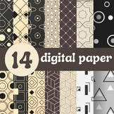 digital pattern Digital oriental paper, black digital pape