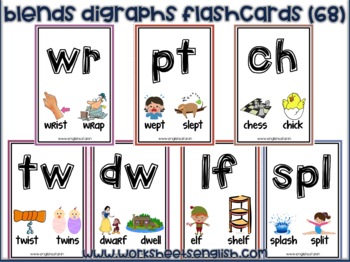 Teaching supplies Flashcards for Preschool 52 Cards Consonant “R” Blends 
