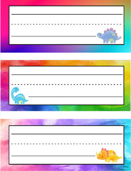 Preview of dinosaur table name tags