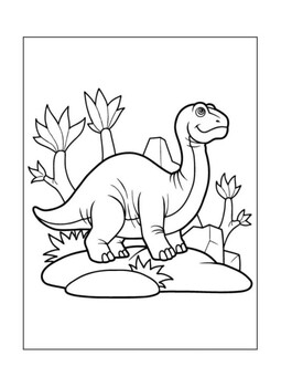Preview of dinosaures coloring and activities pages for kids and adults